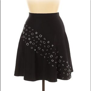 Black flare skirt